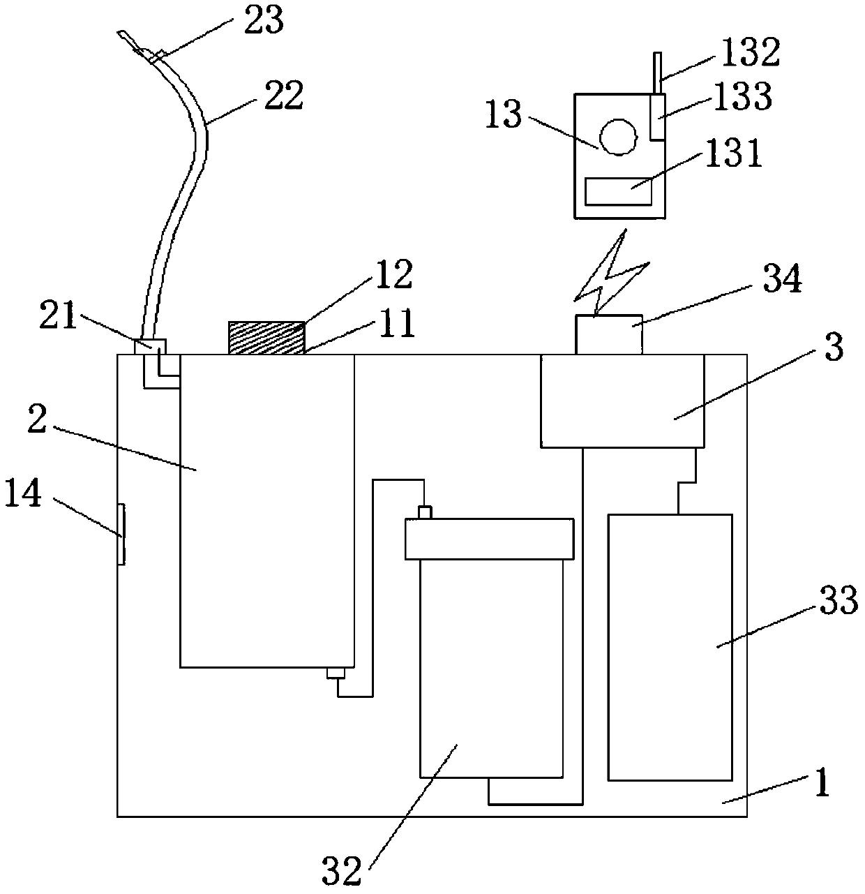 Ant killing device capable of remotely controlling regulation of flow rate, opening and closing