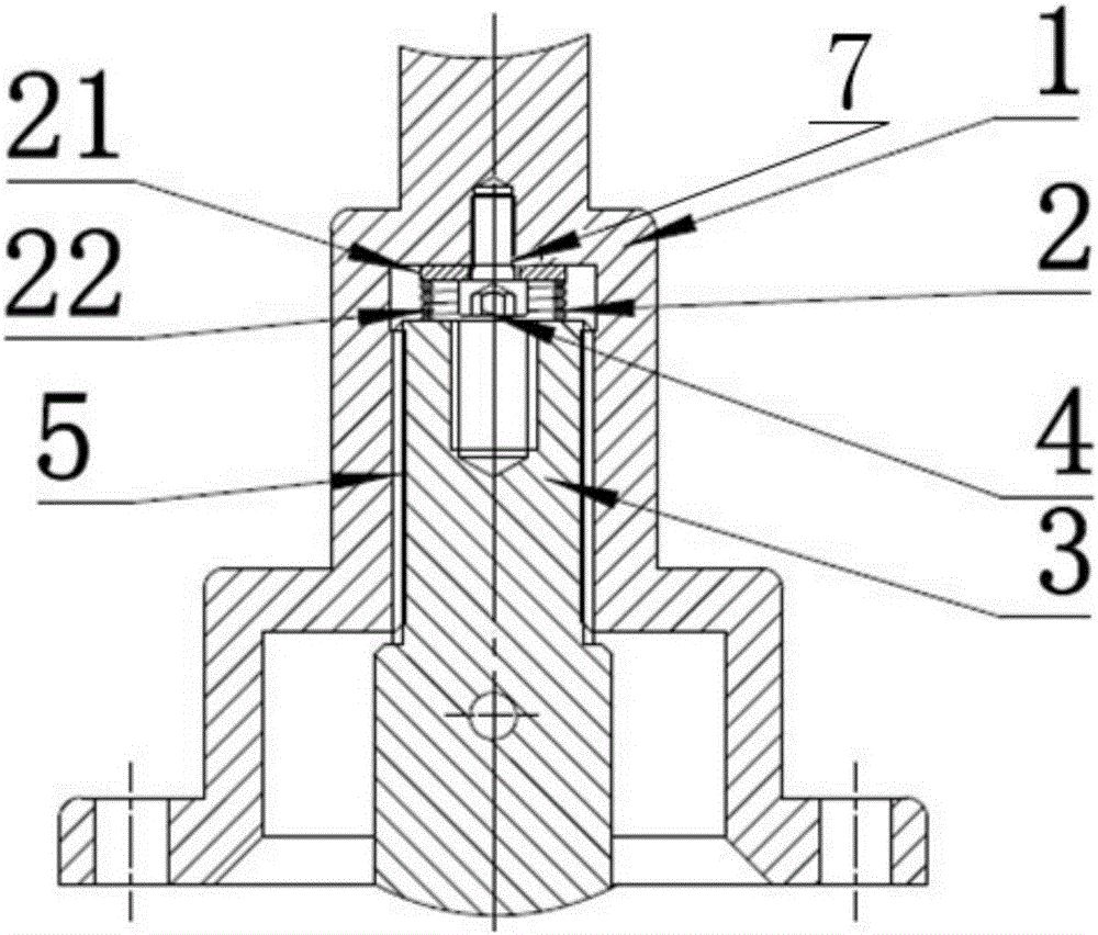 Matching structure for ensuring reliable contact of head portion of sleeve and carrying current