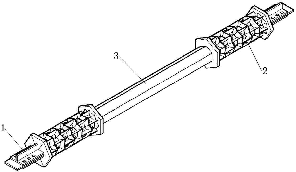 A buckling-inducing brace with circumferential double-layer concave-type inducing units at the end