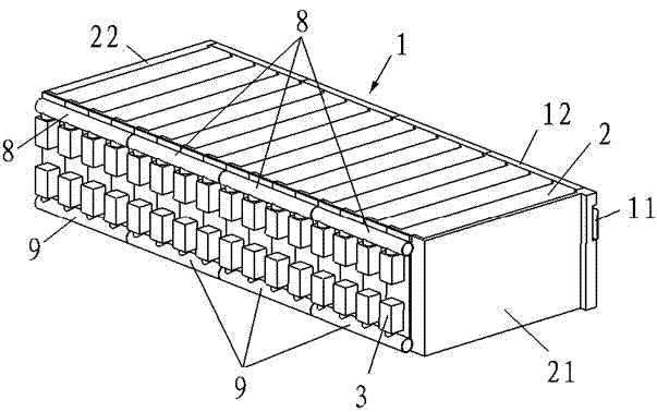 Battery module with fluid cooling passage