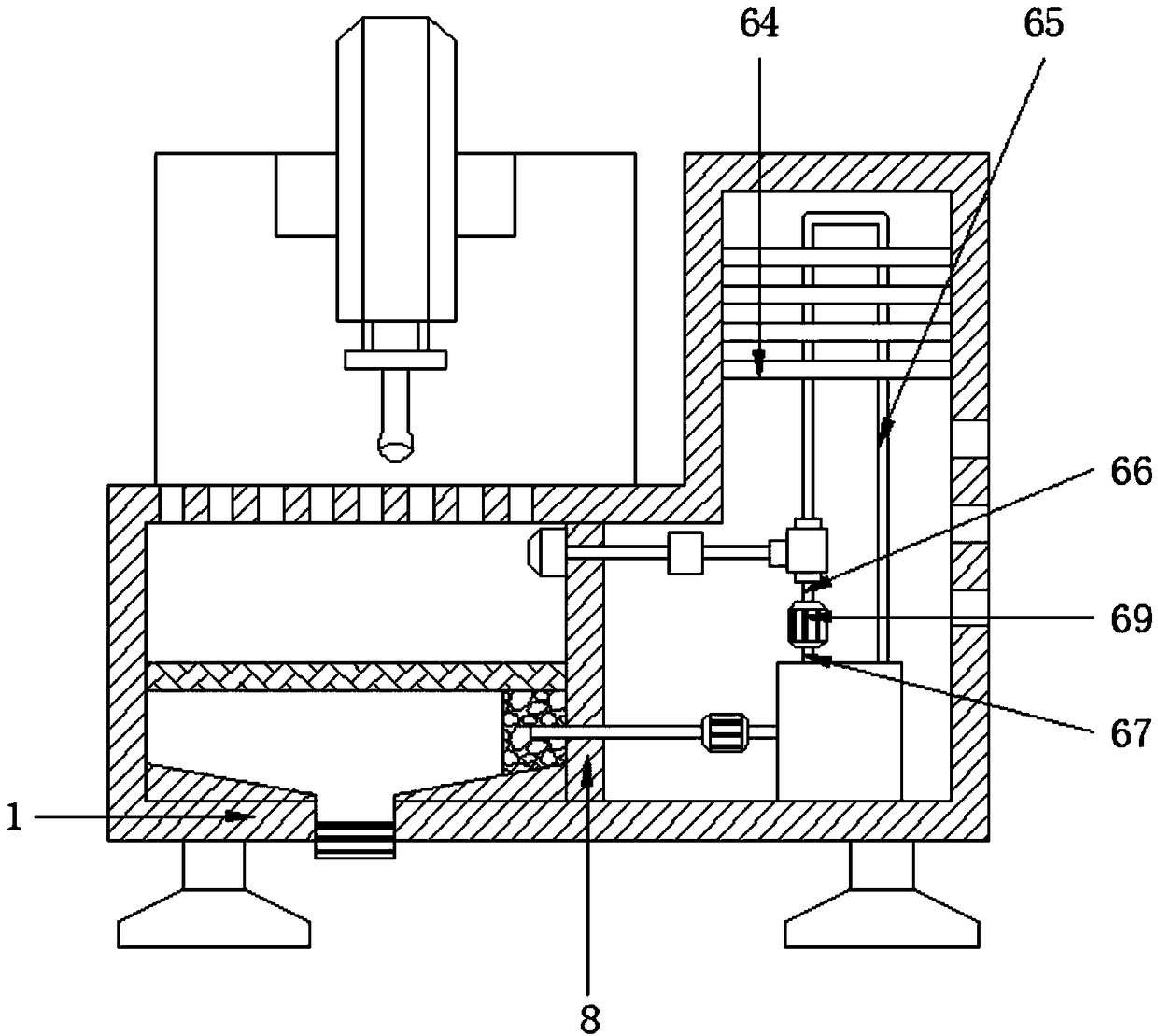 Intelligent and efficient cooling device for large double head type machining machine tool