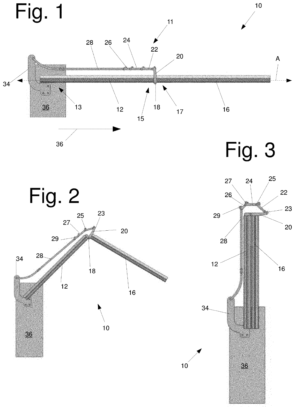 Vertically folding barrier gate arm having a multi-articulated compound hinge