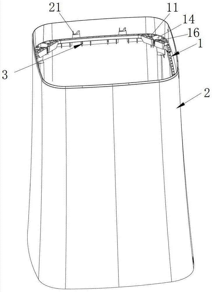 Shock-absorbing support structure of a washing machine and the washing machine