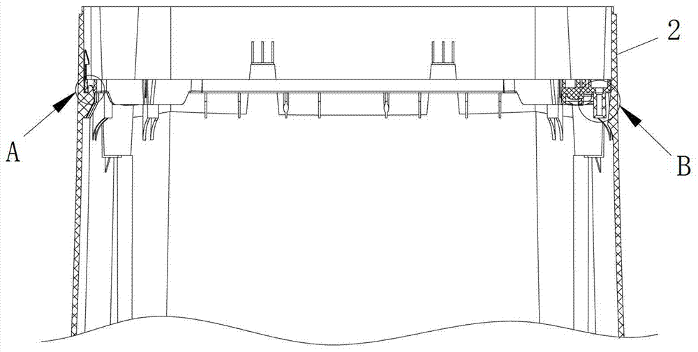 Shock-absorbing support structure of a washing machine and the washing machine