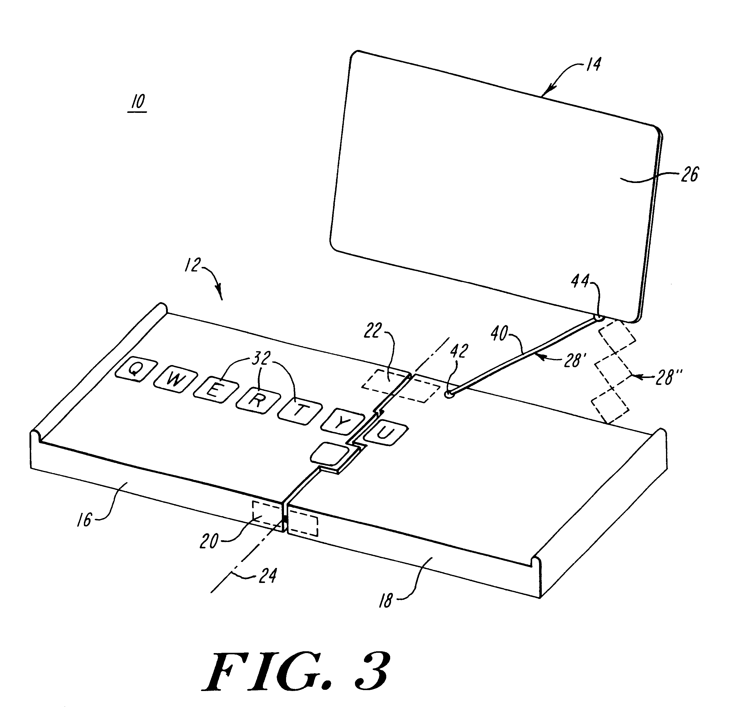 Collapsible keyboard and display mechanism for a computer system