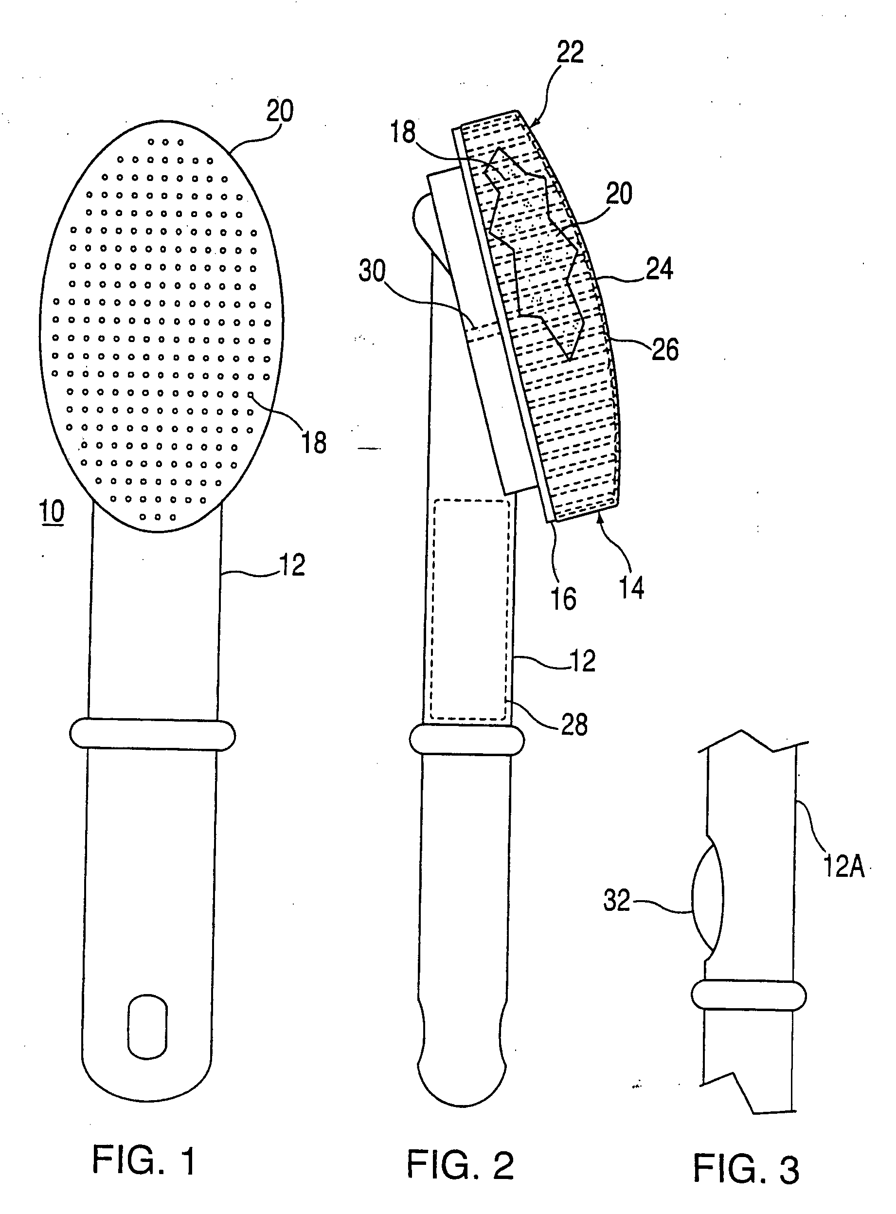 Self-cleaning brush with a flexible matrix