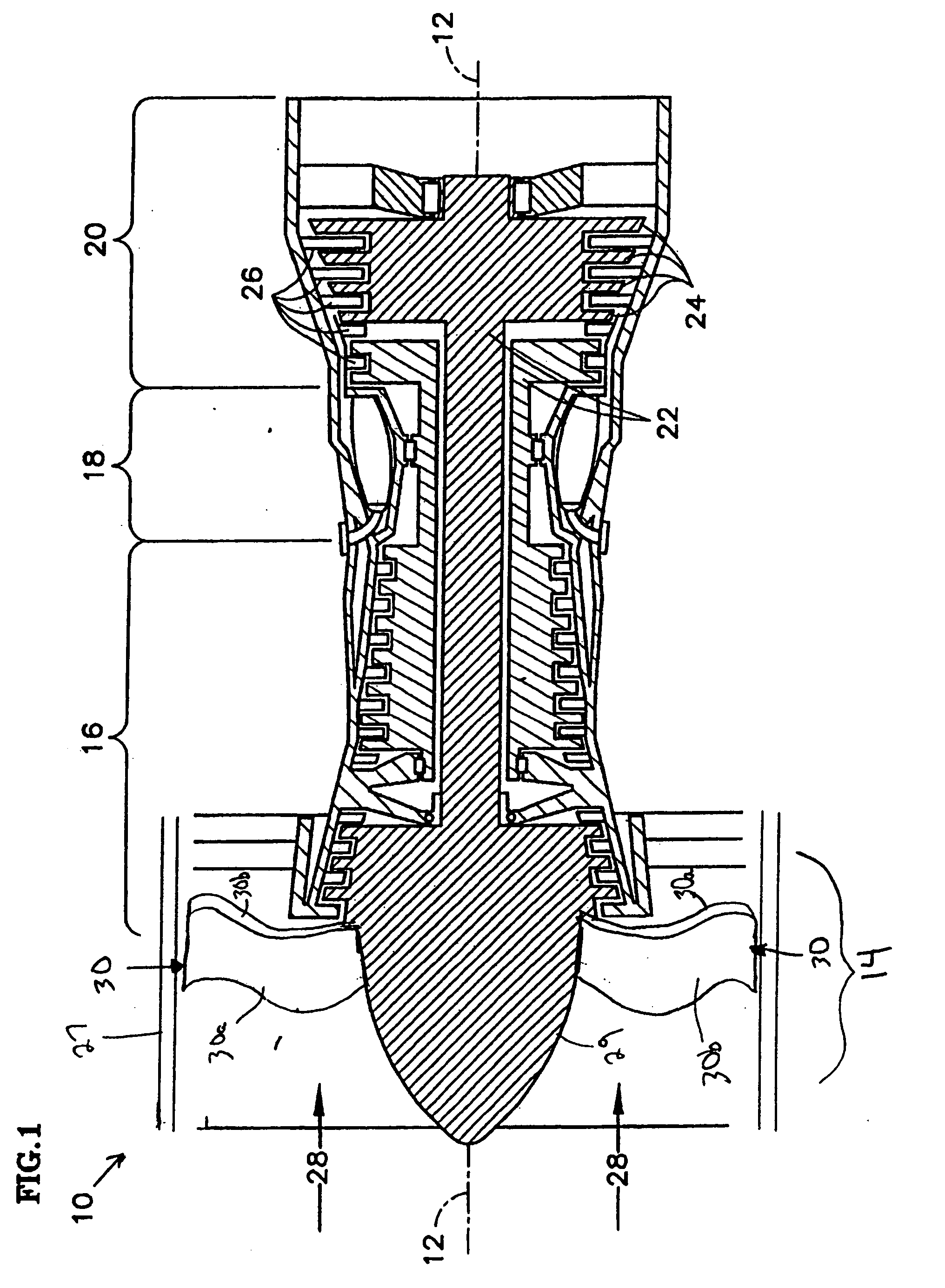 Hollow fan blade for gas turbine engine
