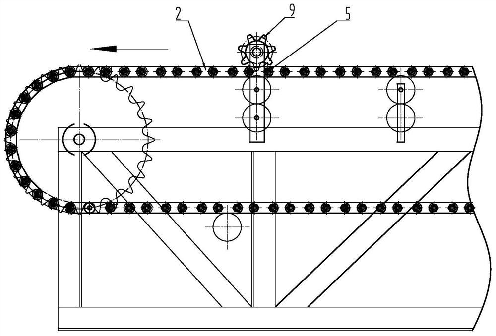 Belt breakage prevention chain belt breakage grabbing conveyor for implementing belt breakage prevention chain belt breakage grabbing method