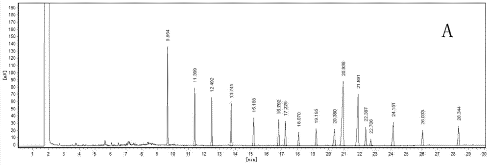 Gas chromatographic method for simultaneously detecting contents of fatty acids in blood and liver tissue of mouse