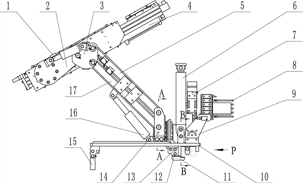 Machine-blast combined mining device for fully-mechanized coal mining working face
