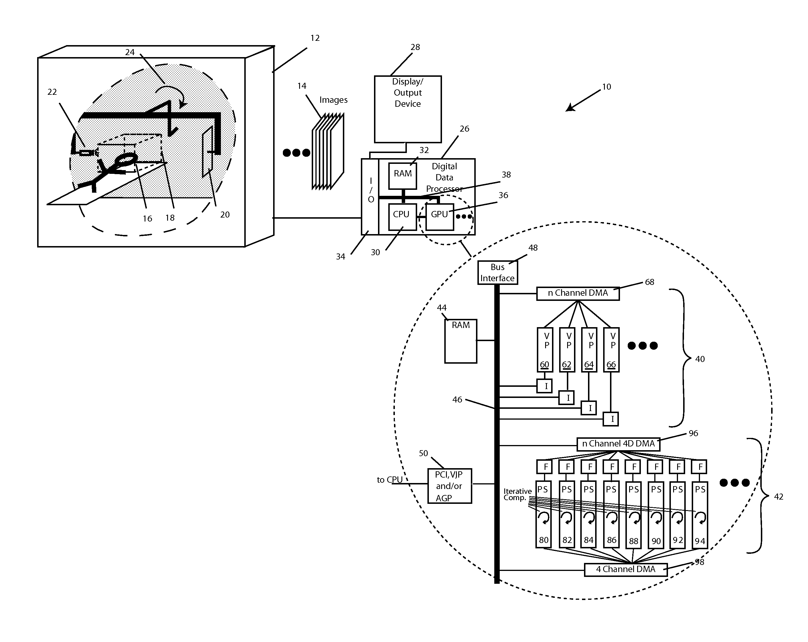 Method and apparatus for visualizing three-dimensional and higher-dimensional image data sets