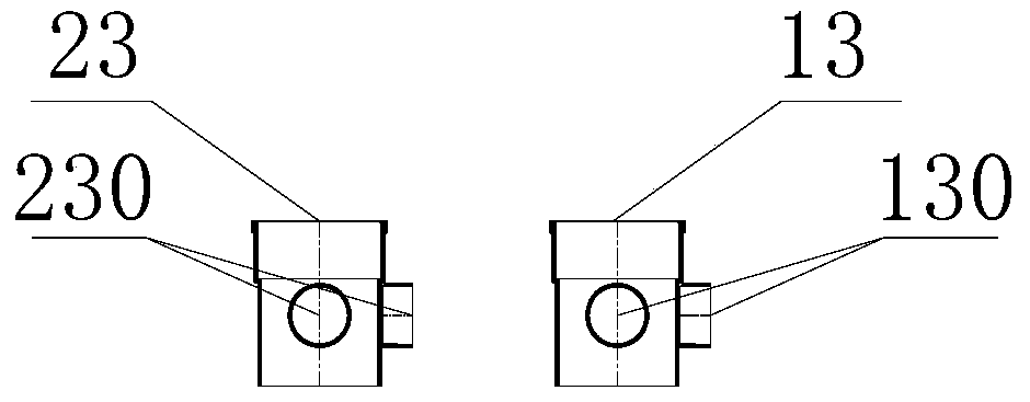 The connection structure and method between the pressure-free pipes on the upper and lower floors of the module