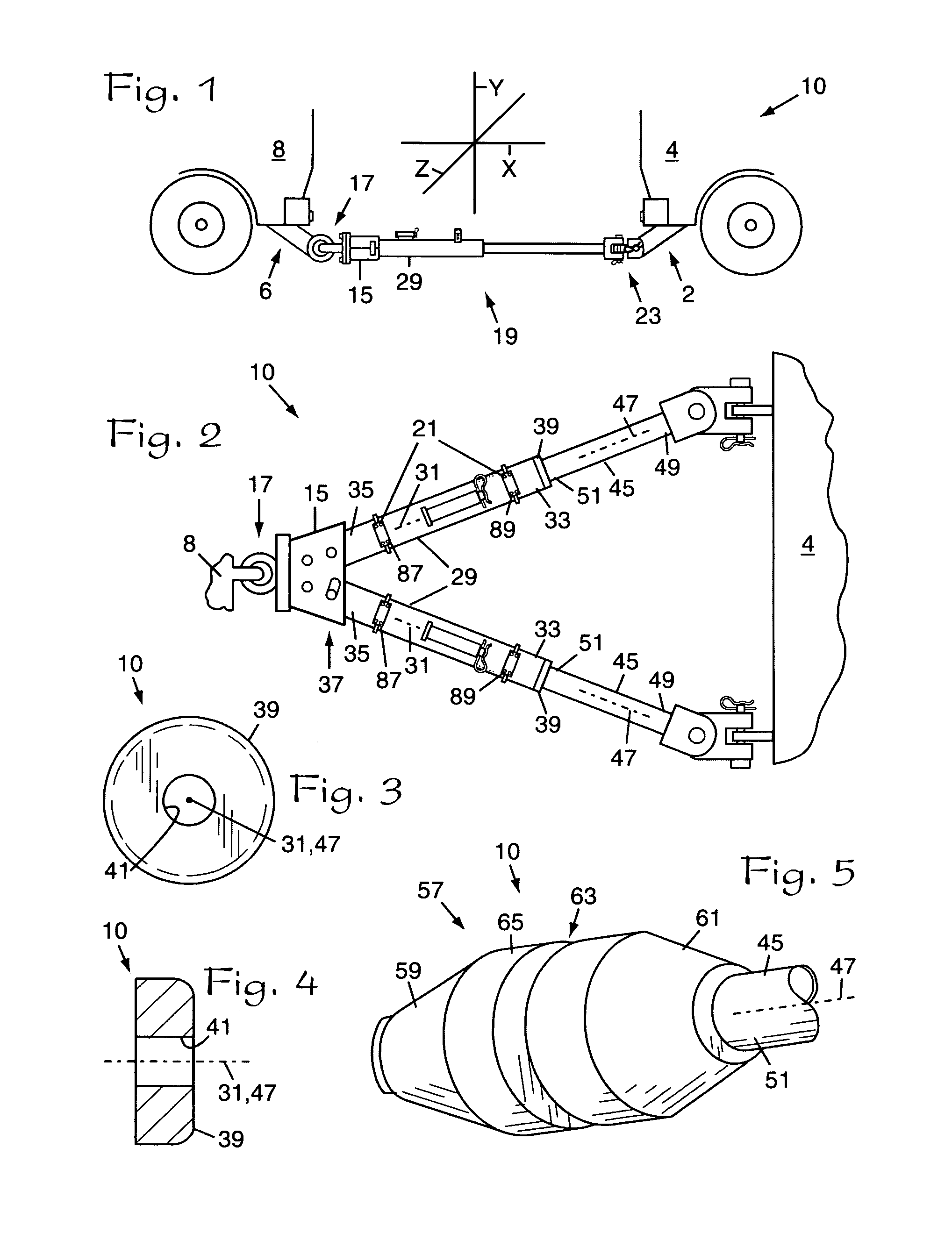Tow bar having orthogonally-articulated towed-vehicle connectors