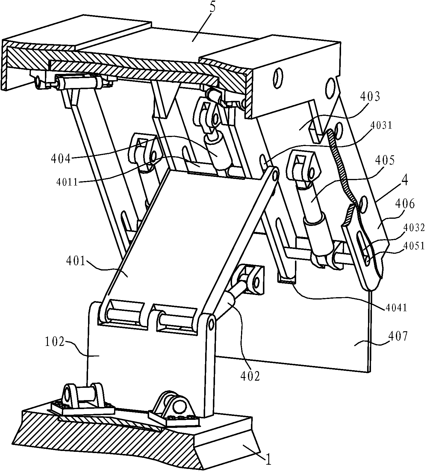 Three-freedom-degree parallel hydraulic support