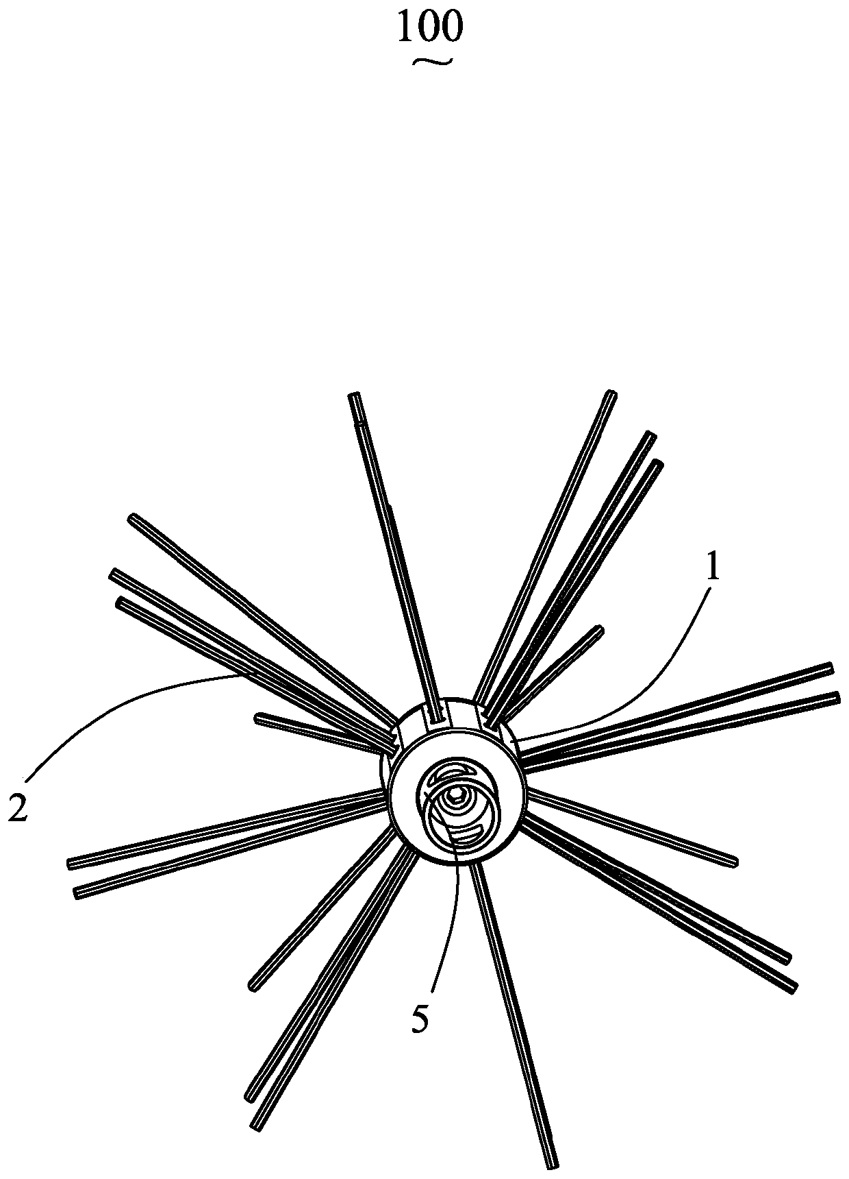 Fireplace duct cleaning brush with round cap