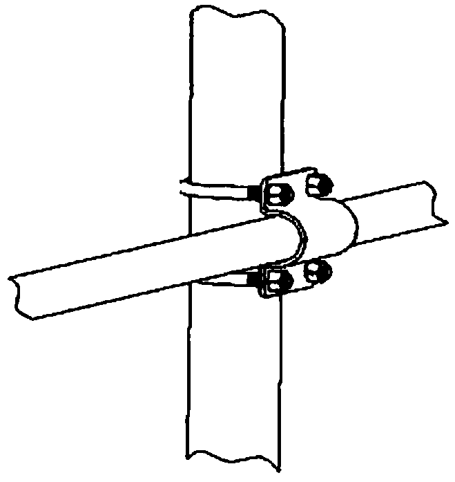 A special connecting piece for milking parlor fence