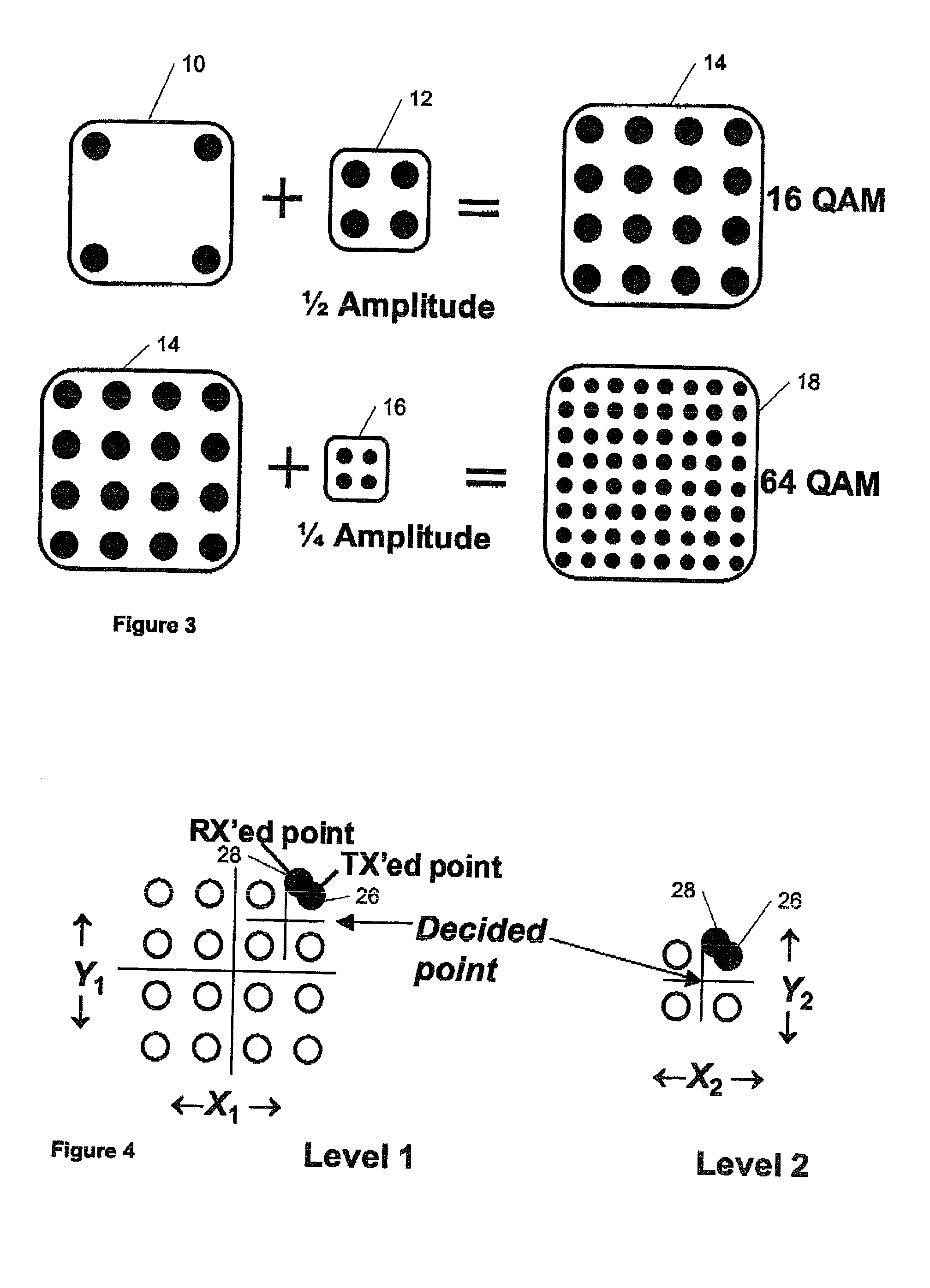 Methods and apparatus for transmitting and receiving data over a communications network in the presence of noise