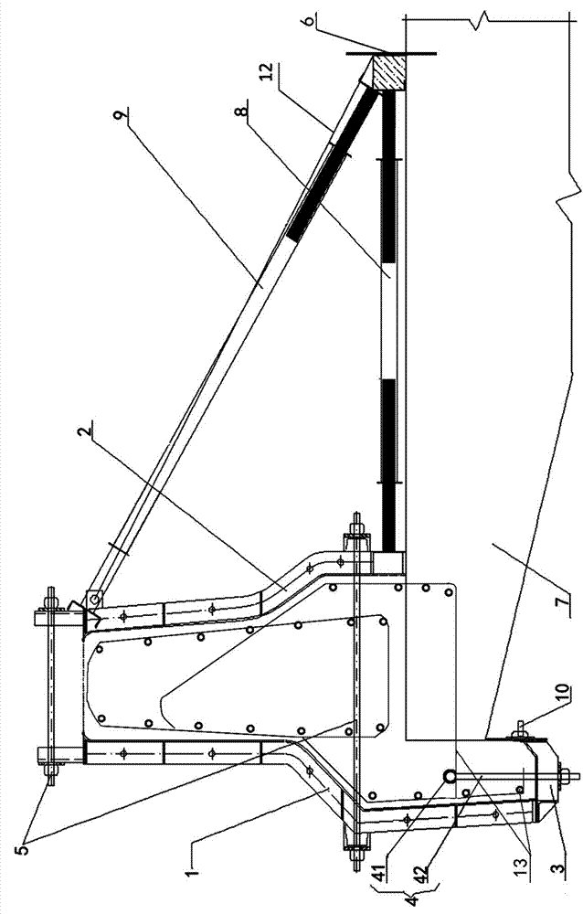 Bridge integrated cast-in-place anti-collision guardrail and special formwork for hanging board and its construction method