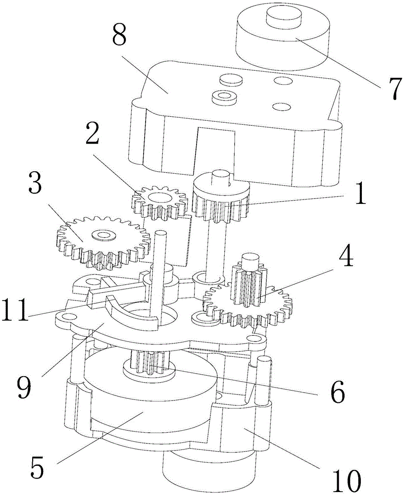 Driving method of mini inertial gear box and mini inertial gear box