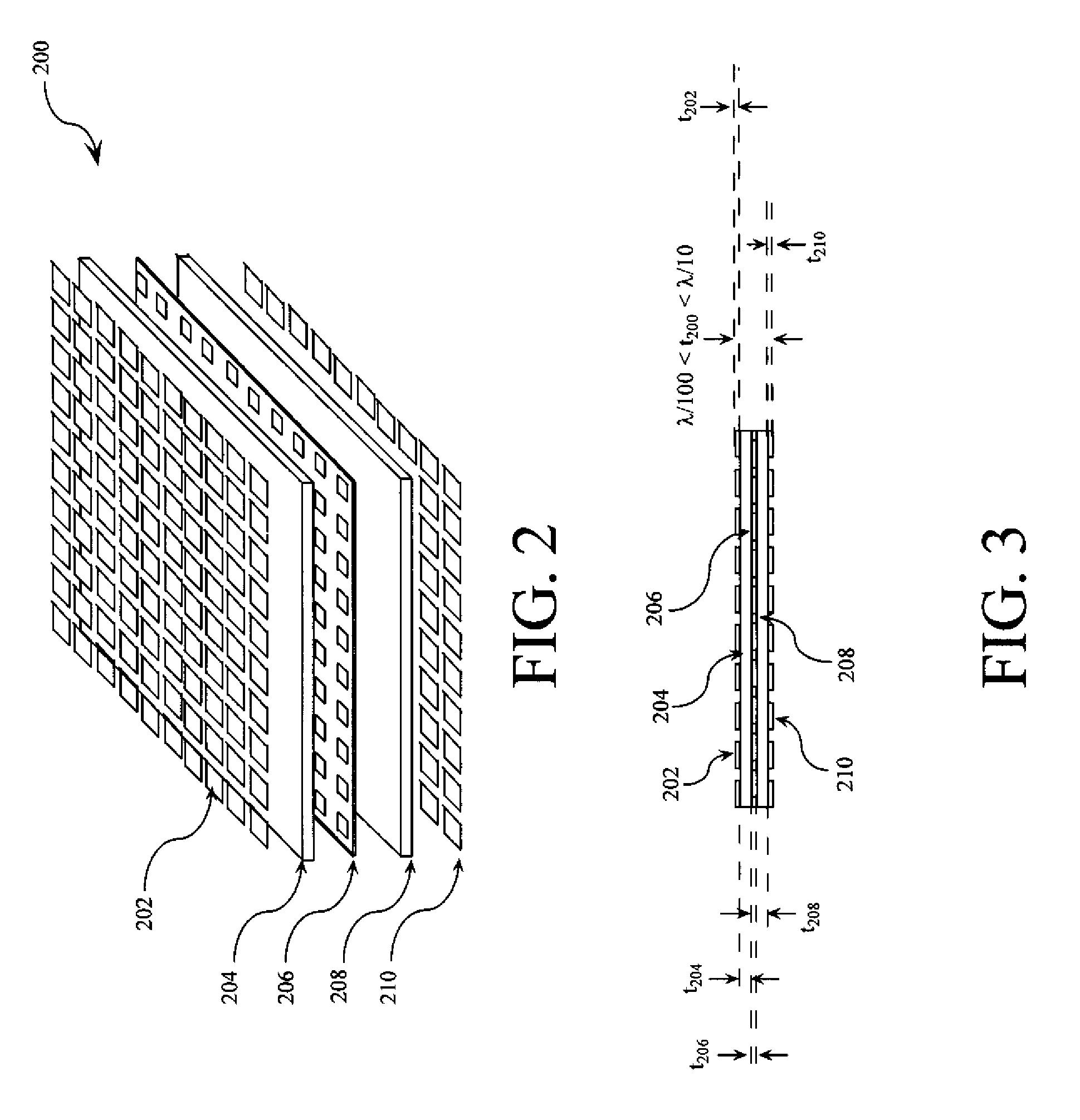 Low-profile frequency selective surface based device and methods of making the same