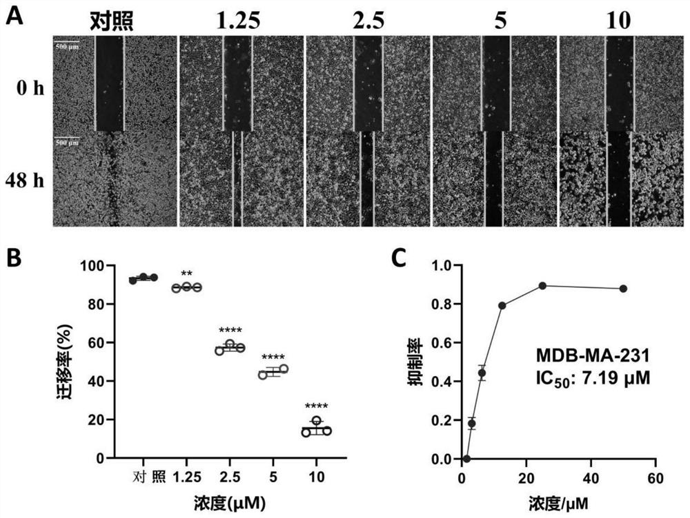 Preparation method of K252c derivative and application of K252c derivative in preparation of anti-tumor metastasis medicine