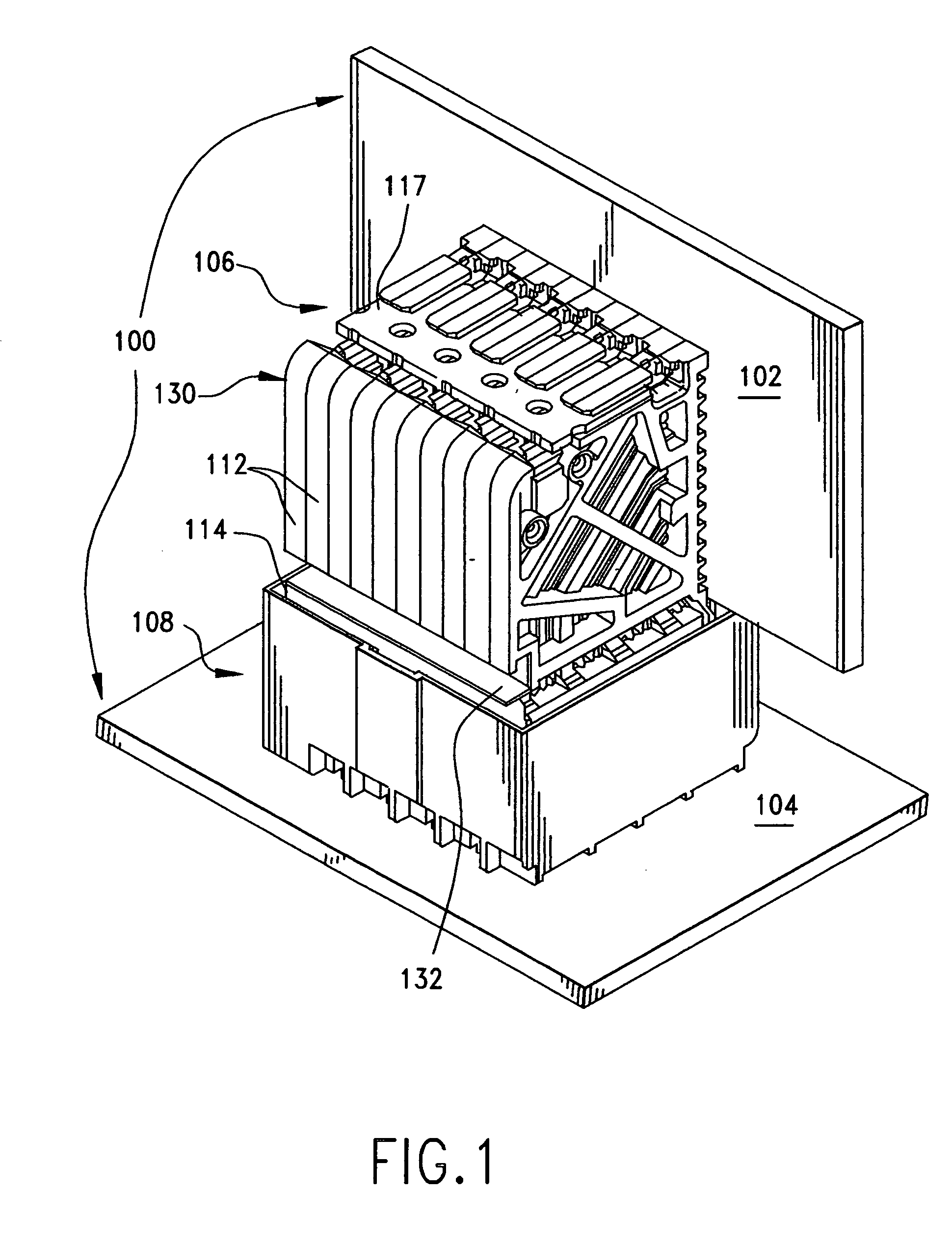 Connector with bifurcated contact arms