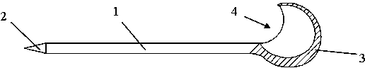 Repairing needle for teflon coating and repairing method