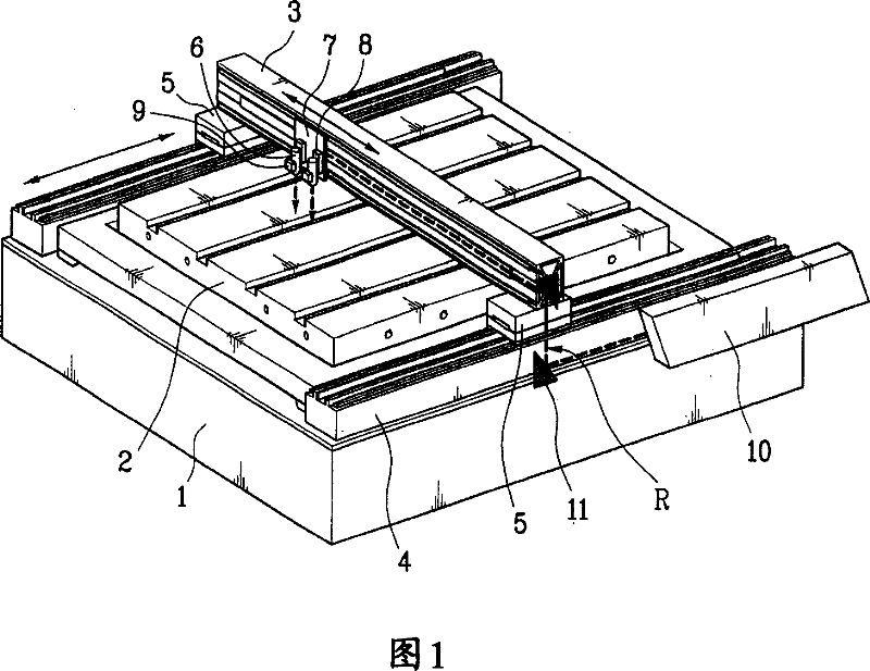 Device for cutting glass substrate and its method