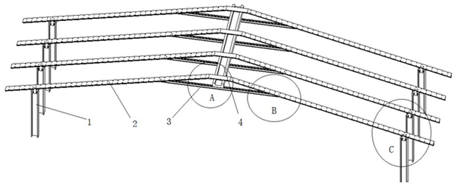 Prefabricated profile steel combined roof structure