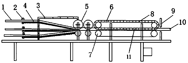 Continuous automatic production line for hard cotton pillow core and processing method thereof