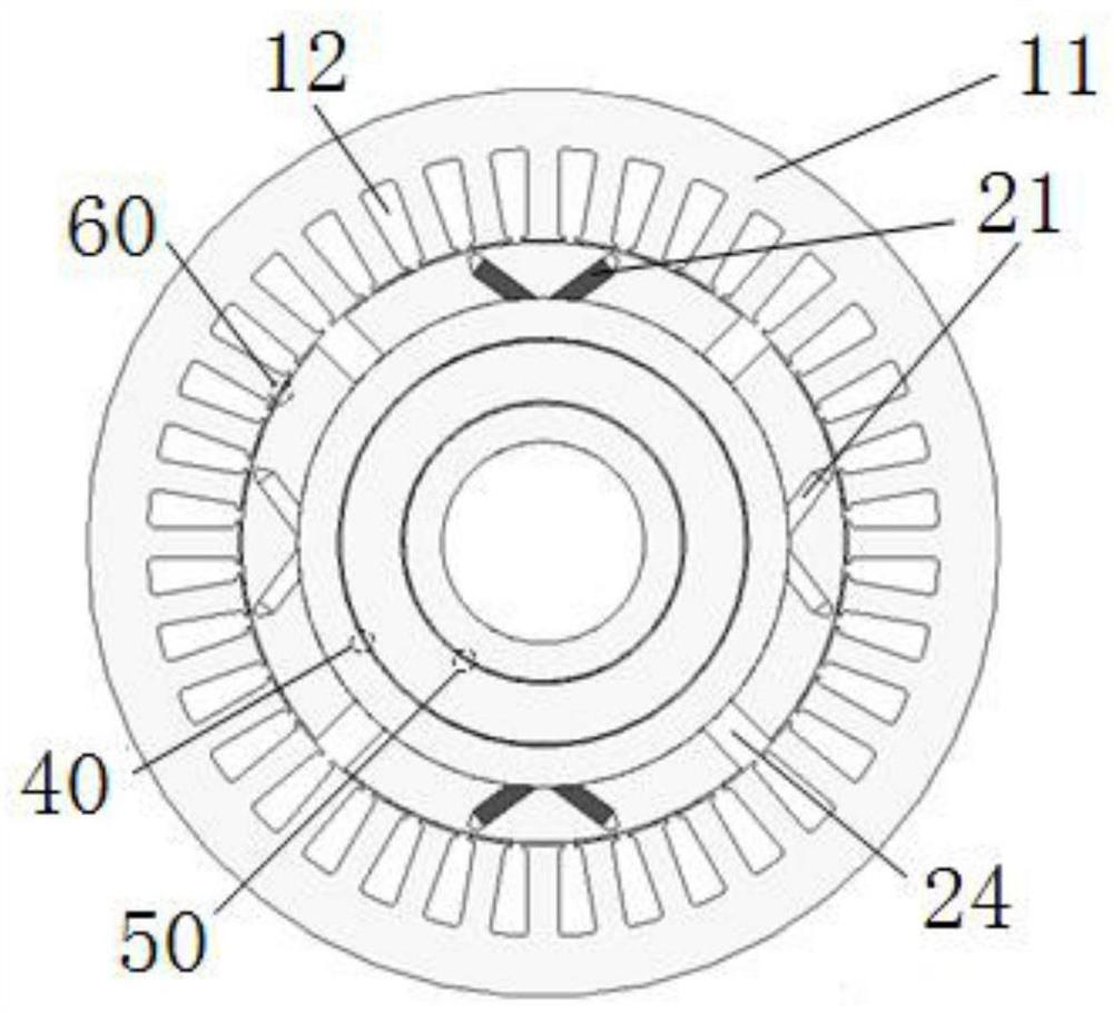 Rotor magnetic pole modulation type bypass hybrid excitation motor