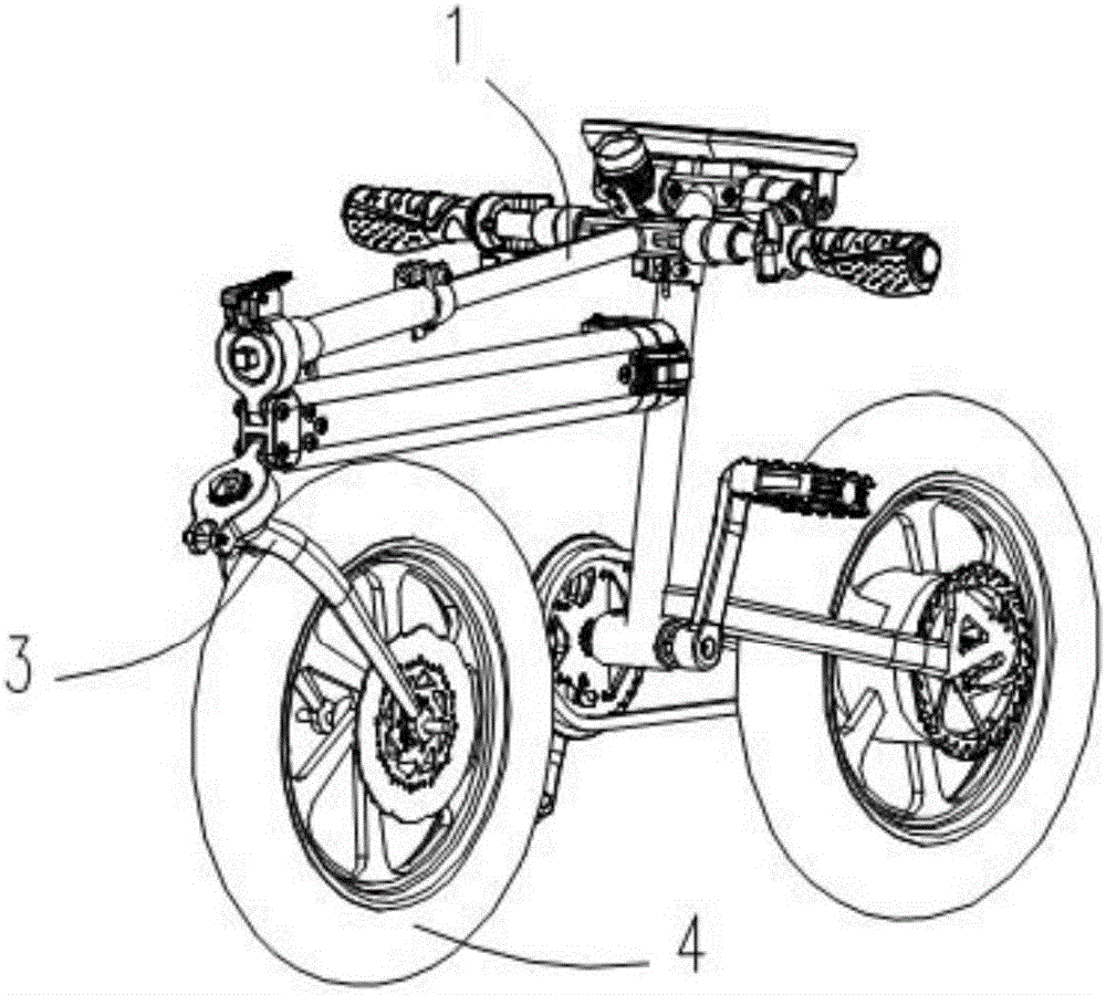 Foldable electric bicycle and foldable bicycle frame thereof, as well as folder for bicycle