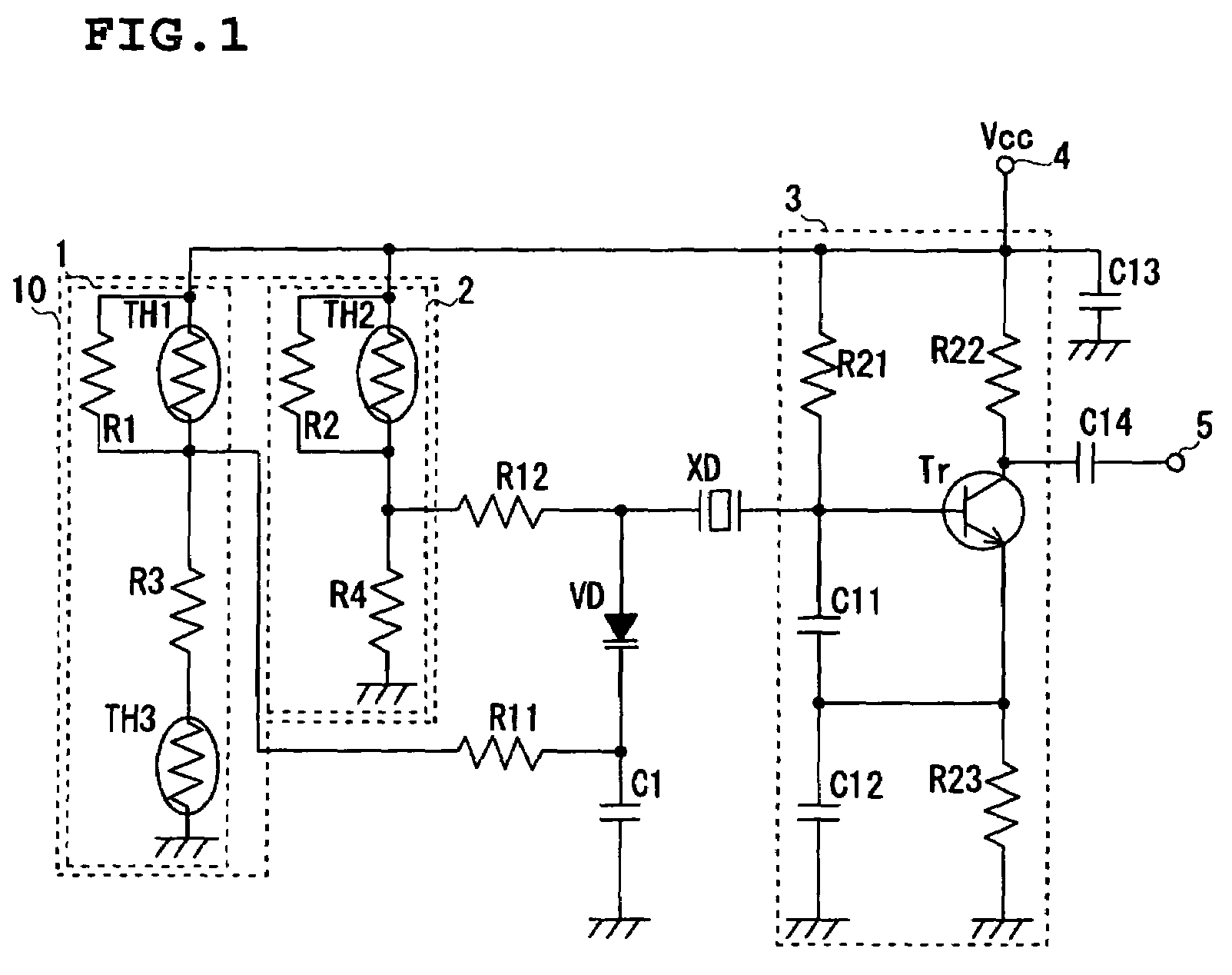 Temperature compensated piezoelectric oscillator and electronic apparatus comprising it