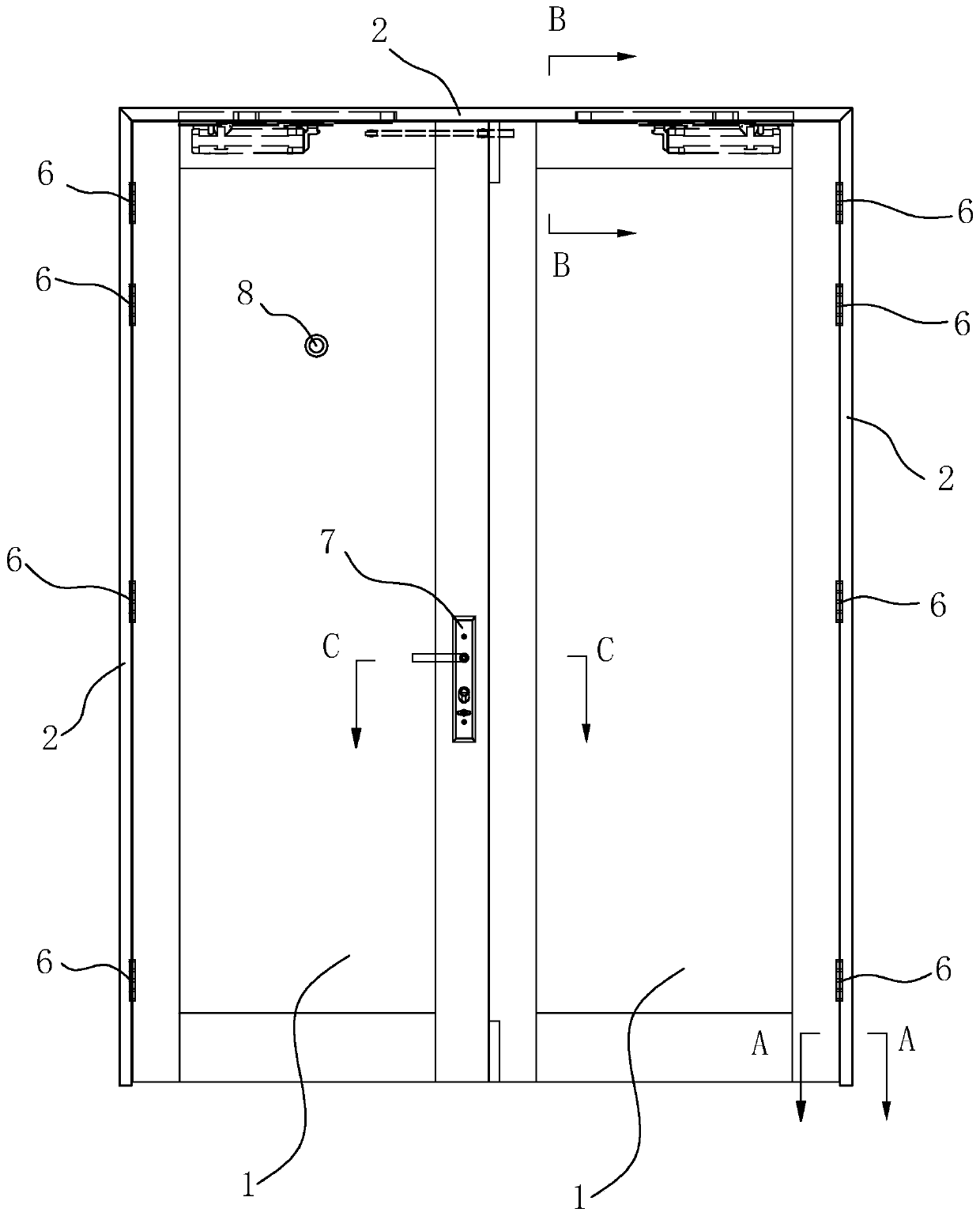Fireproof wooden door for multi-directional fireproofing