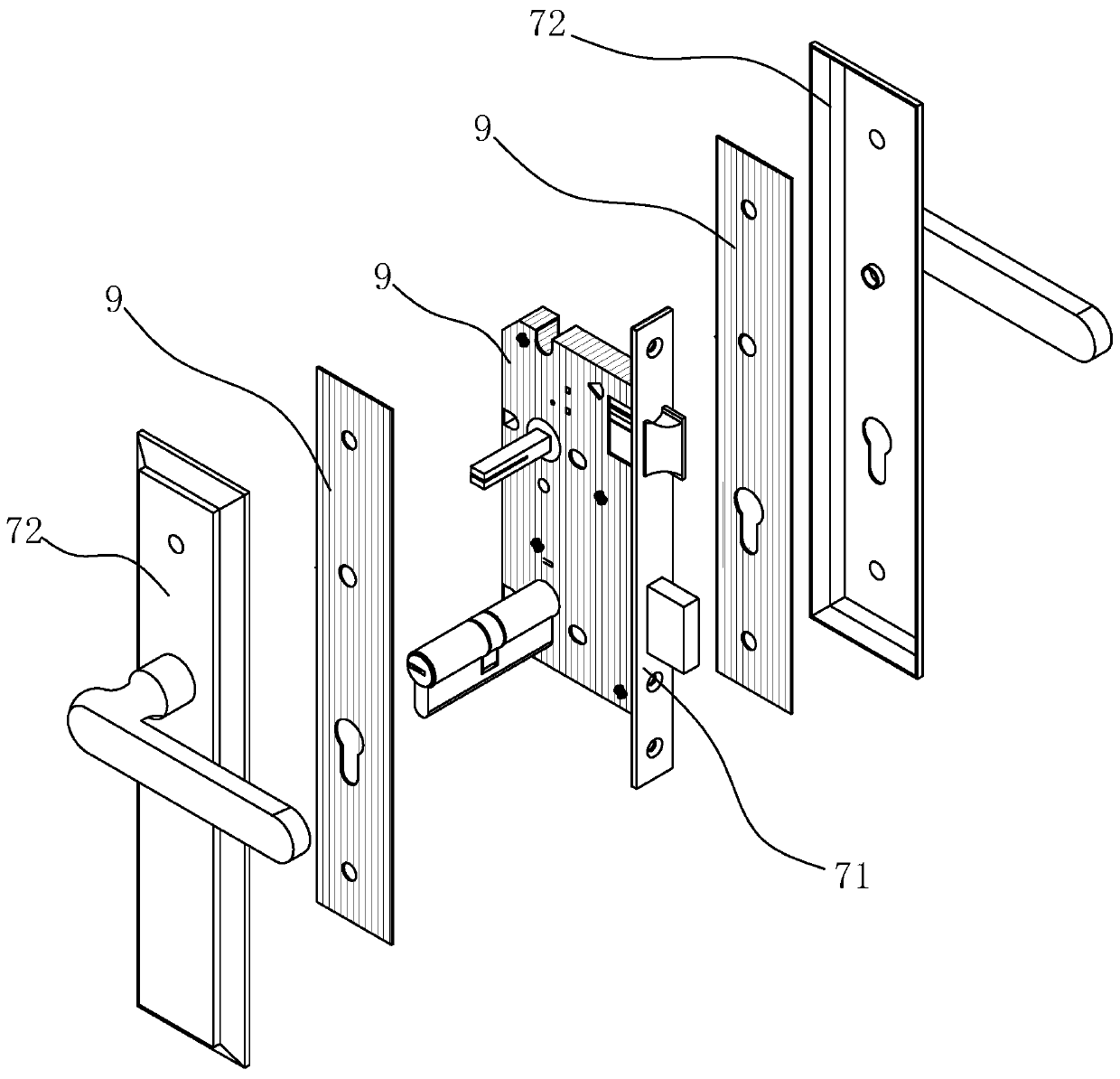 Fireproof wooden door for multi-directional fireproofing