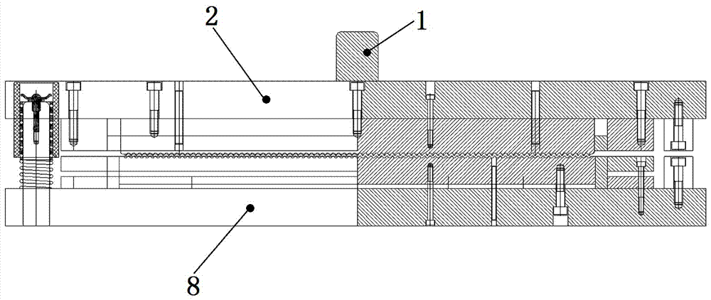 Main board stretching and edge-cutting composite die structure