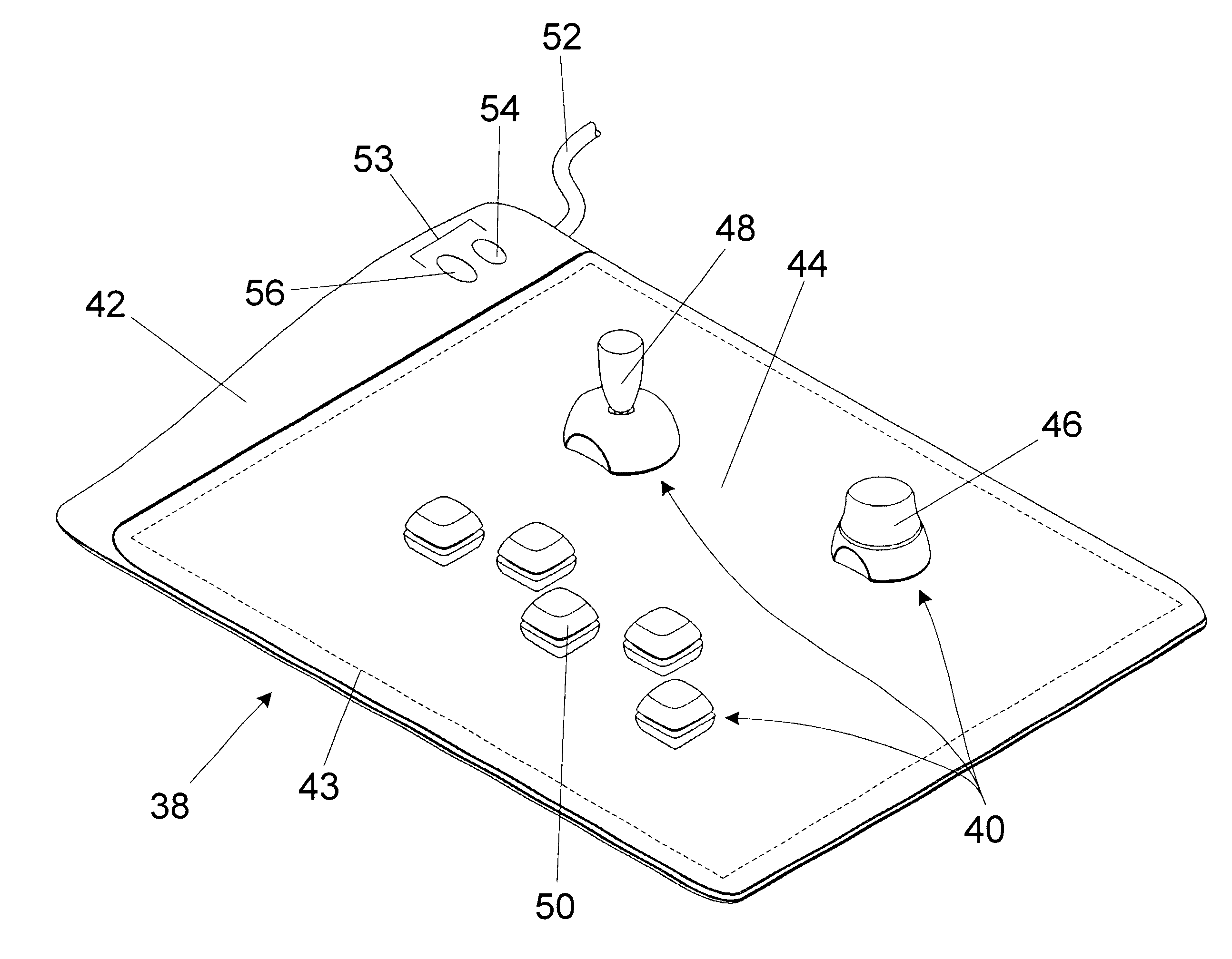 Computer input device with individually positionable and programmable input members