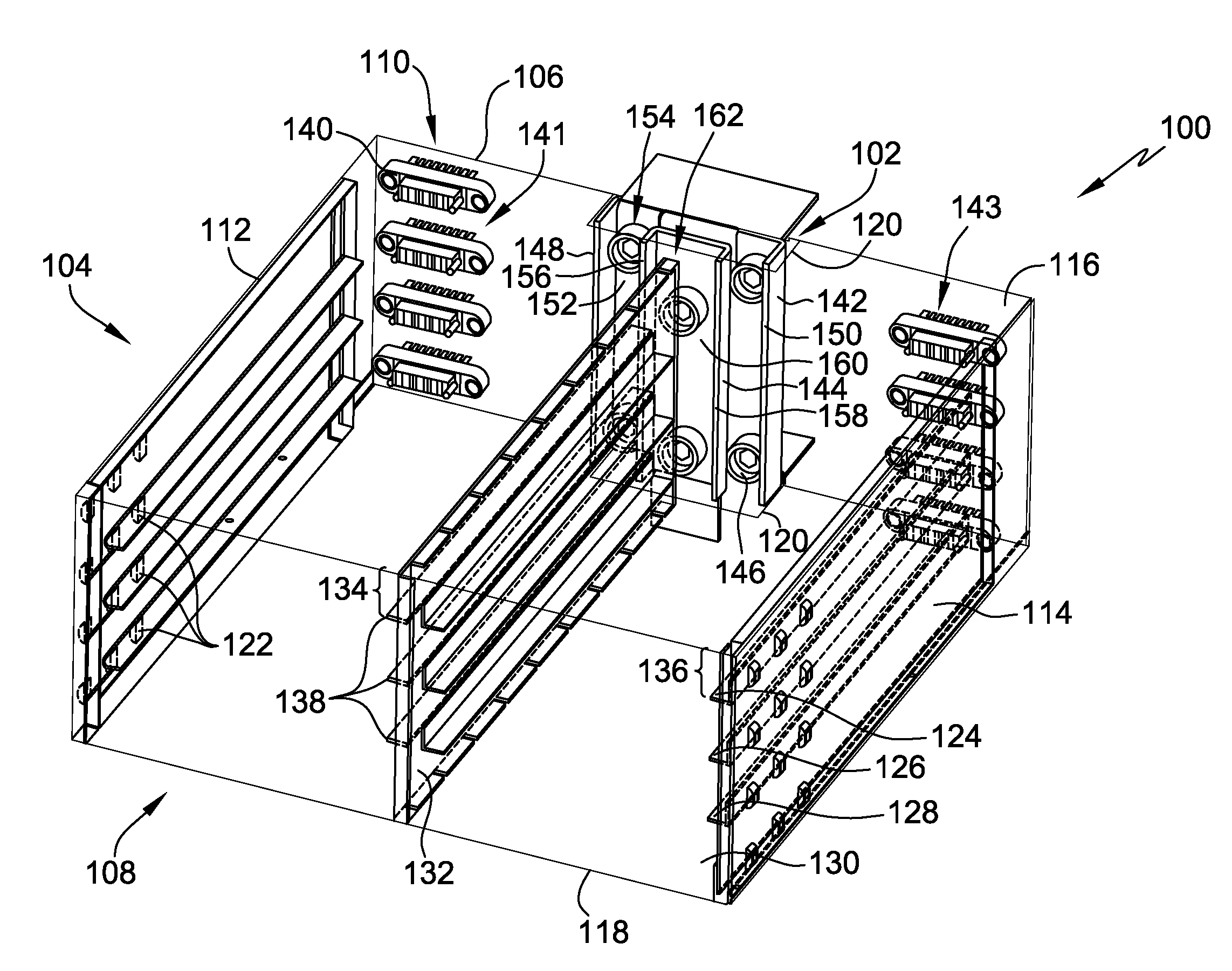 Power distribution rack bus bar assembly and method of assembling the same