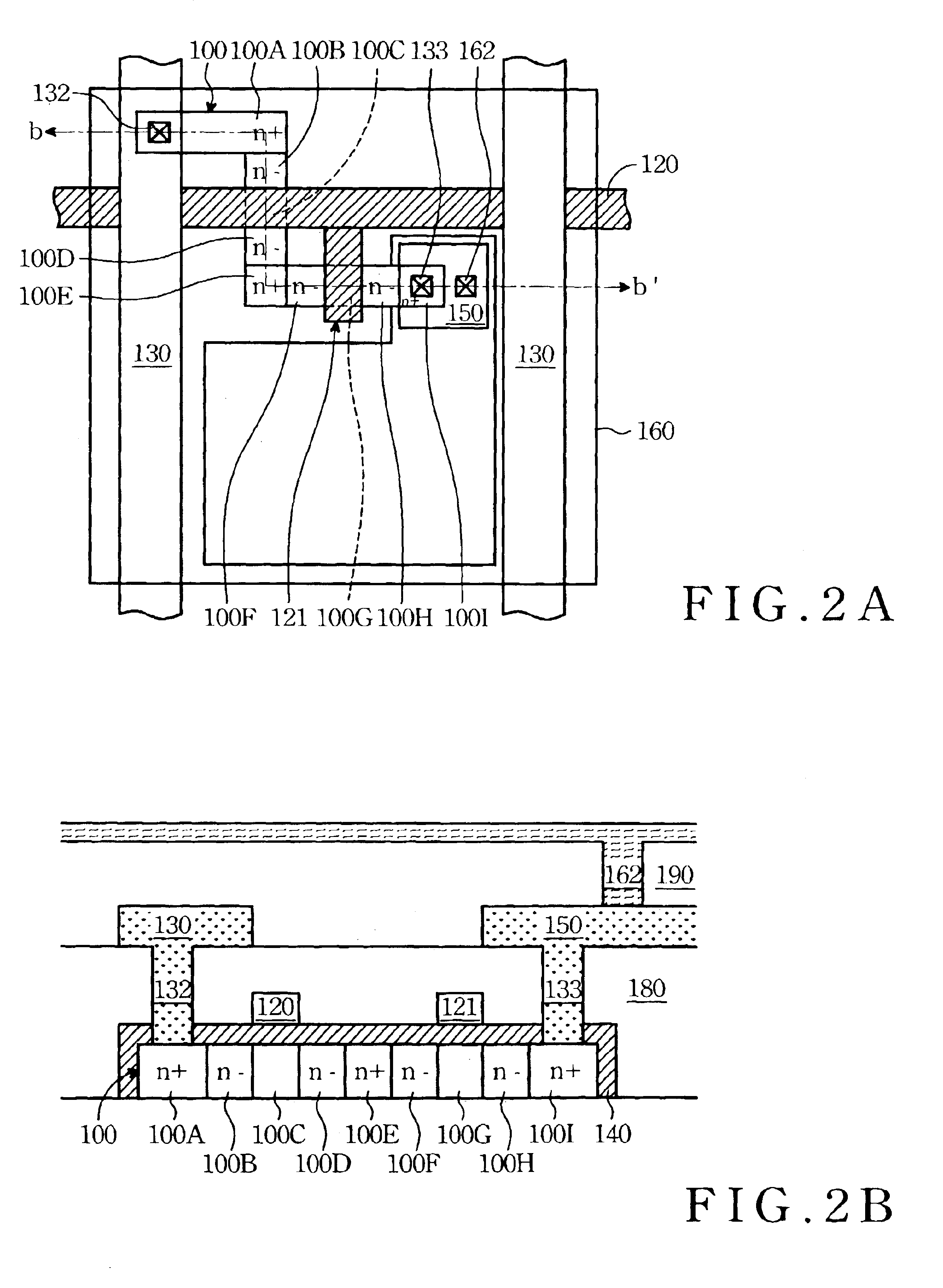 Dual gate layout for thin film transistor