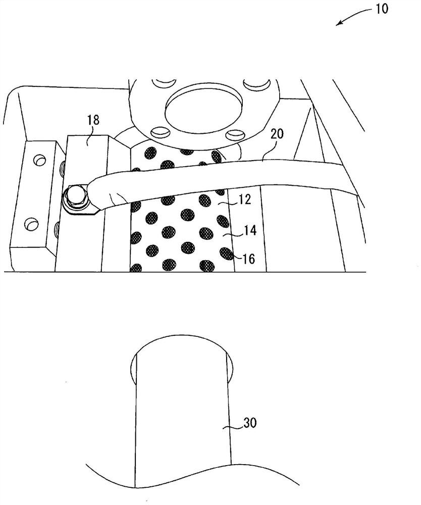 Current collector member for cylinder plating device and plating device