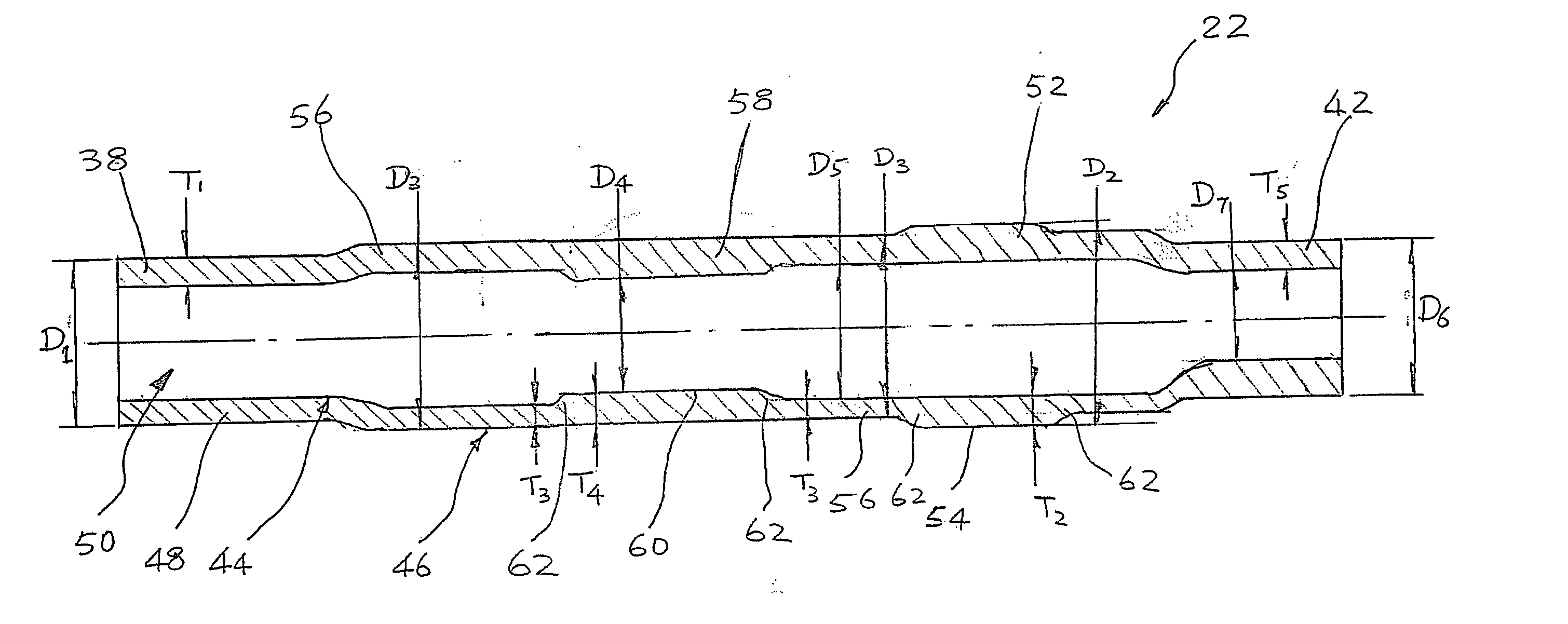 Tubular articles with varying wall thickness and method of manufacturing same