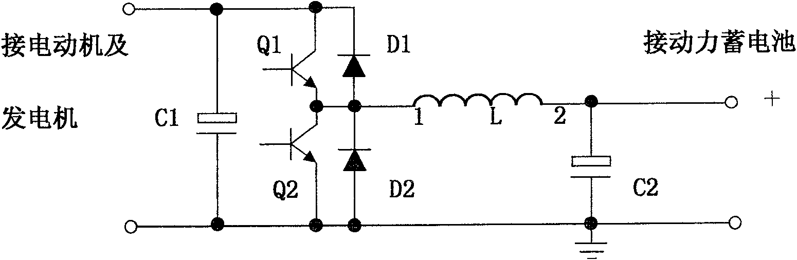 DC voltage control system for hybrid power automobile and working method thereof