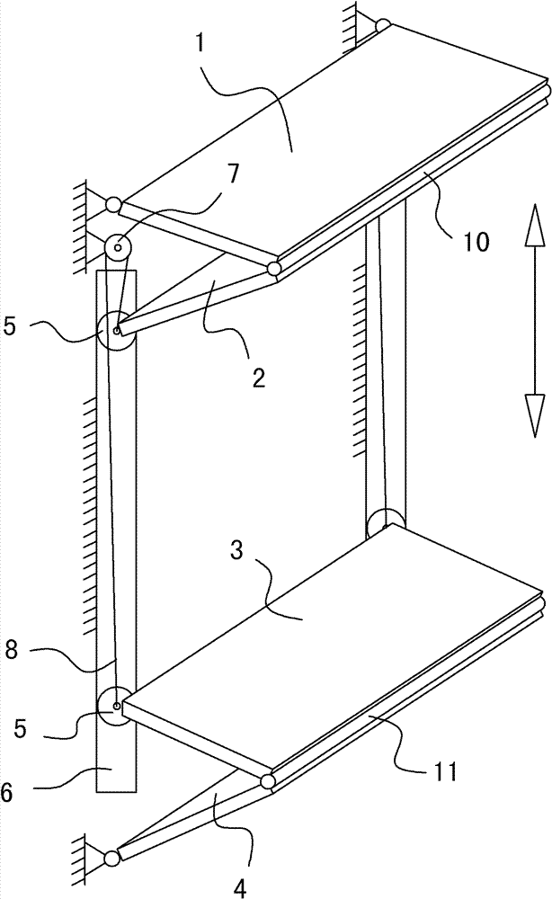 Gravity balancing and folding mechanism of external solar protection device for window