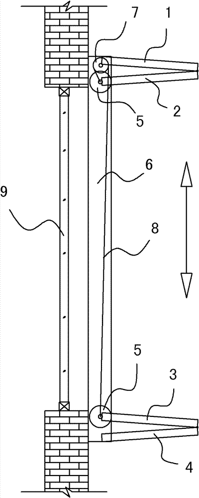 Gravity balancing and folding mechanism of external solar protection device for window