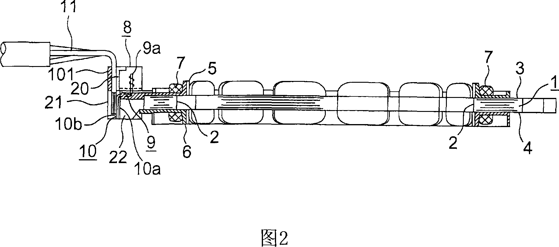 Resolver external conductor fixing structure