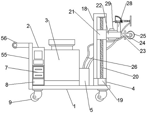 A speed-limited non-dead-end painting wall painting device for construction machinery