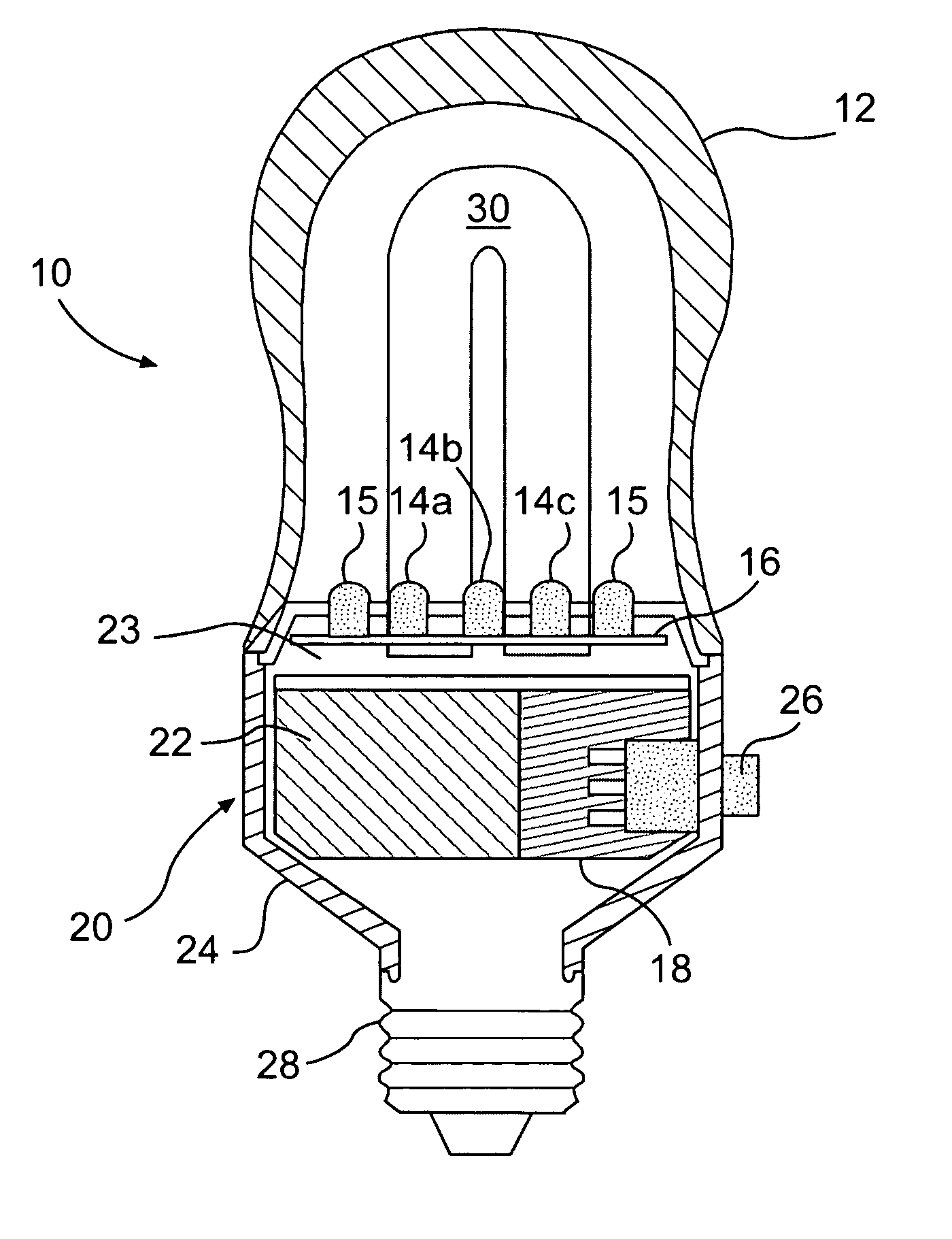 Led light bulb with active ingredient emission