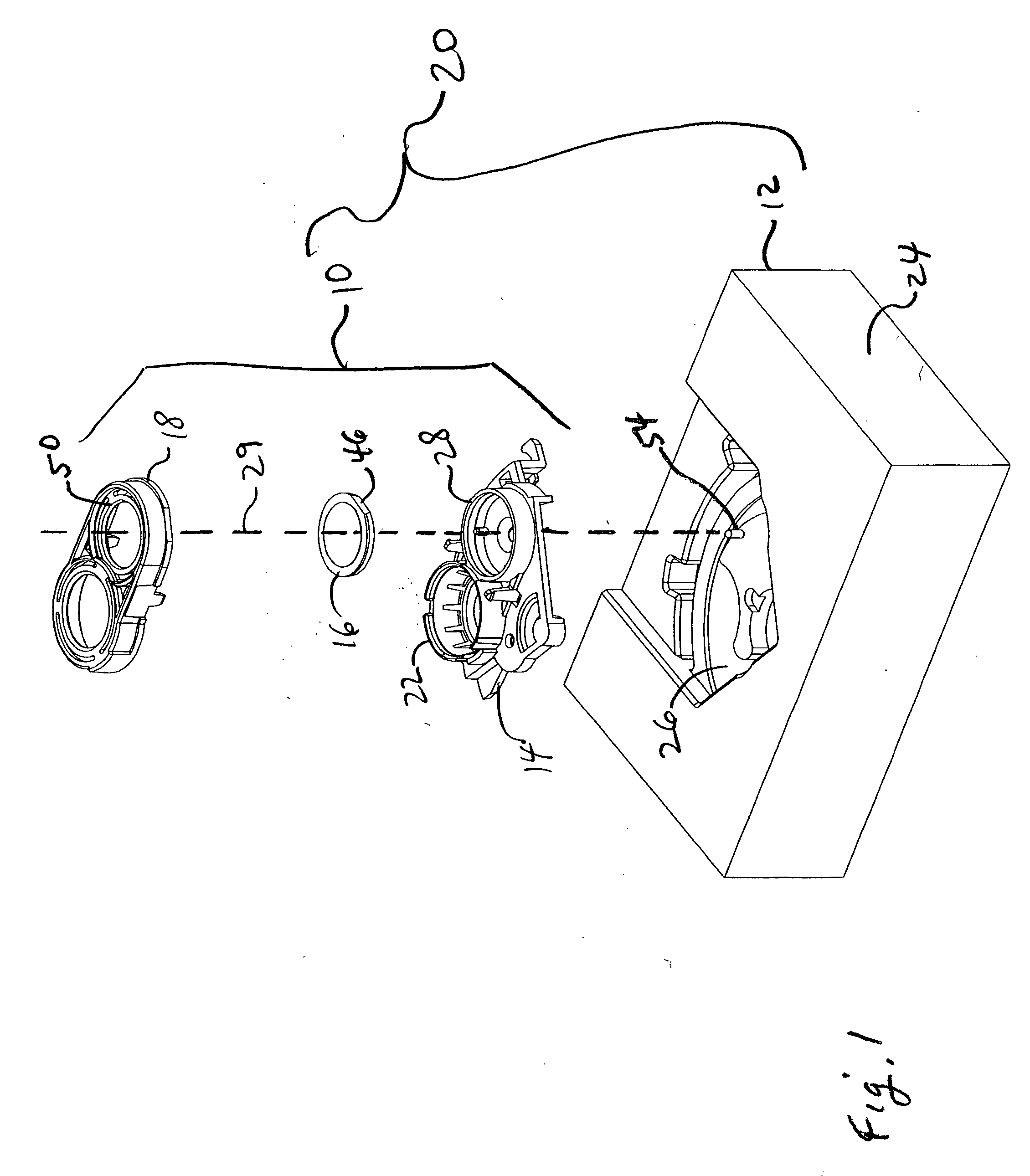 Lens module assembly method and assembly intermediate