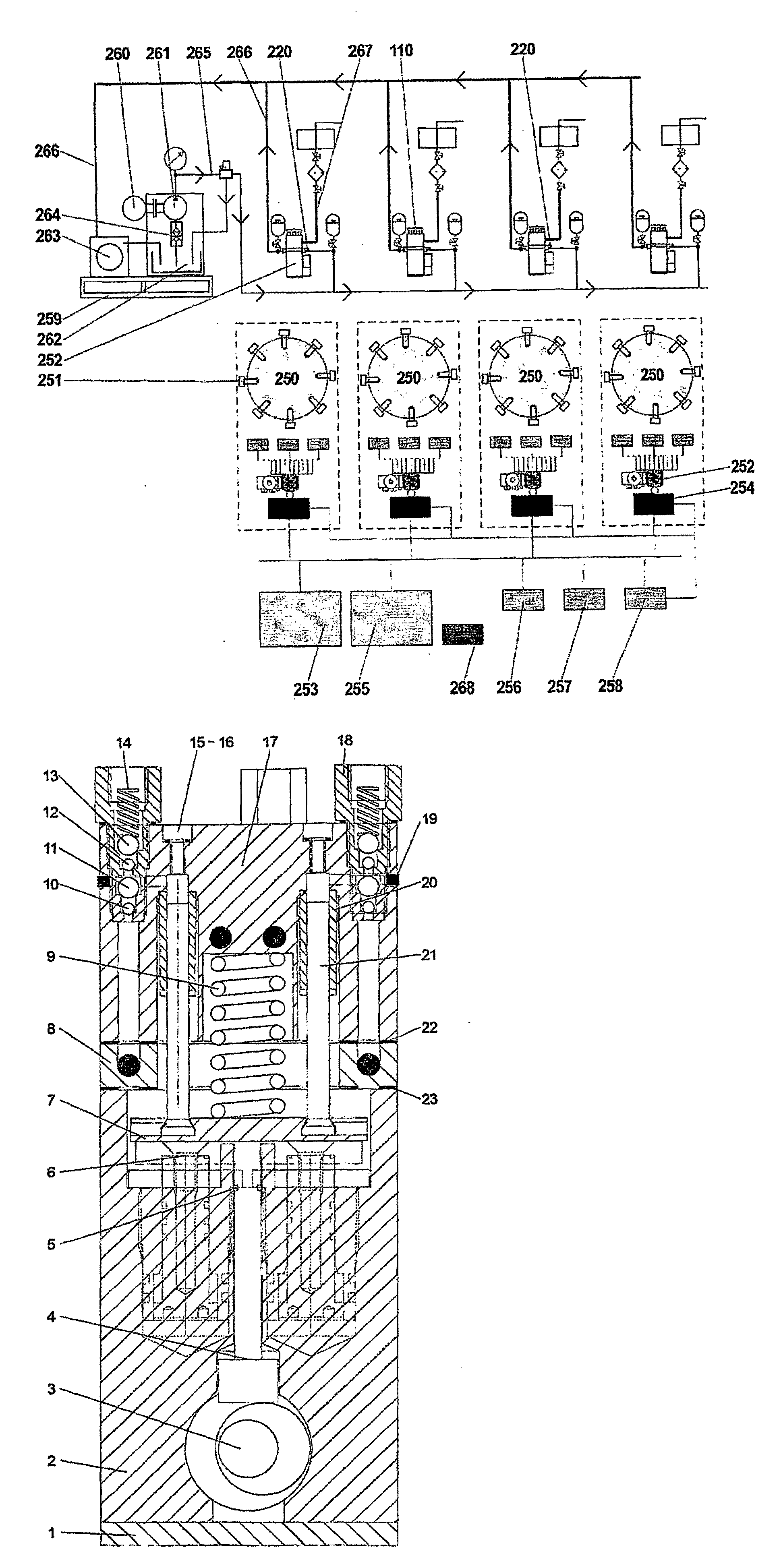 Lubricating apparatus for a dosing system for cylinder lubrication oil and method for dosing cylinder lubricating oil