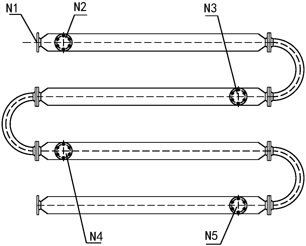 A multi-point oxygen injection and segmented mixing device for supercritical water oxidation reaction tubular reactor